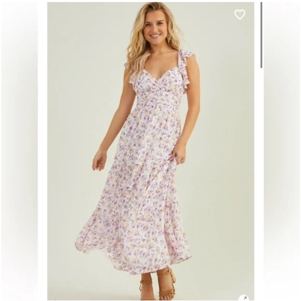 Altar'd State Annie Chiffon Floral Maxi Dress